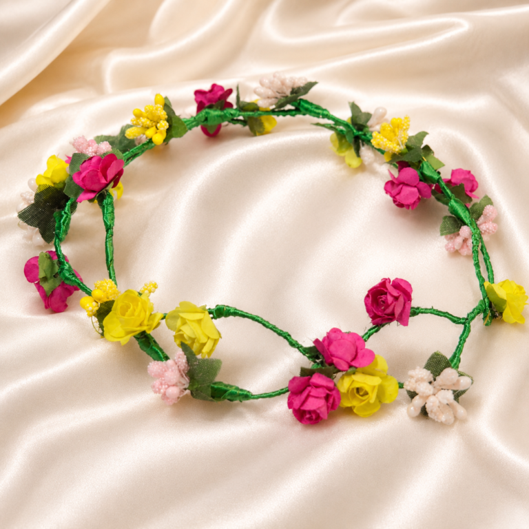 HairAcc65 Multi Color Artificial Flower Crown