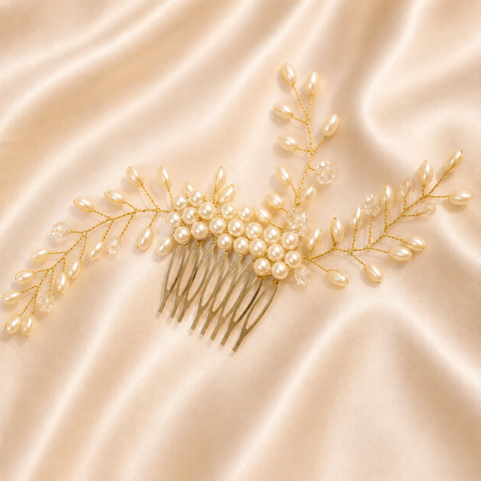 HairAcc69 450 HairAcc69 Pearls Headpiece with Comb Style