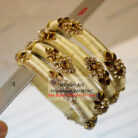 KBangle20 4pcs of Creme Kundan Bangle Set