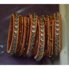 KBangle30 Brown Kundan Bangle Set