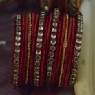 KBangle31 Red Kundan Bangle Set