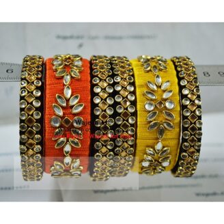 KBangle70 2 pairs of Kundan Bangle Set