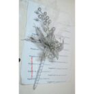 silver flower white feather nikkah pen