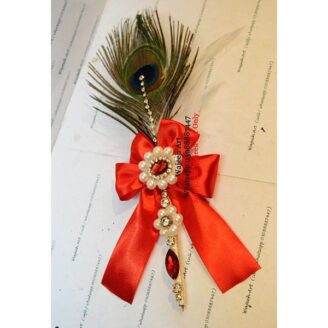 Red Ribbon Feather Signature Wedding Nikkah Pen For Bride