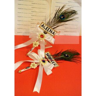 Handmade White Personalized Nikkah Pen For Bride And Groom