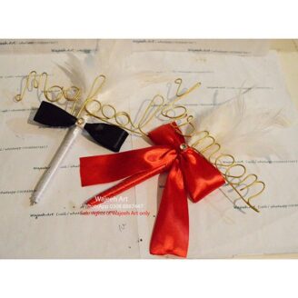Personalized Handmade Couple Nikkah Pens With Feathers