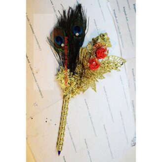 handmade gold feather nikkah pen