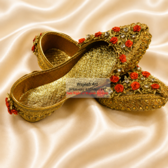 Shoe19 Golden Rose Khussa