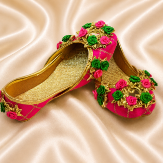 Shoe26 Pink Gota Khussa
