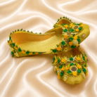 Shoe33 Golden Handmade Khussa For Mayon/Mehndi