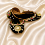 Shoe46 Black Gota Handmade Khussa
