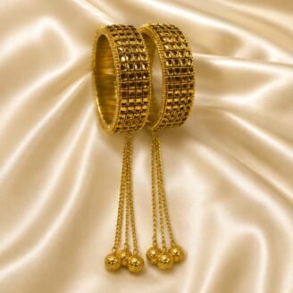 KBangle158 Pair of Golden Kundan Kara