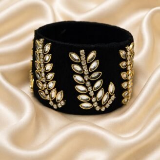 KBangle137 Black Kundan Kara
