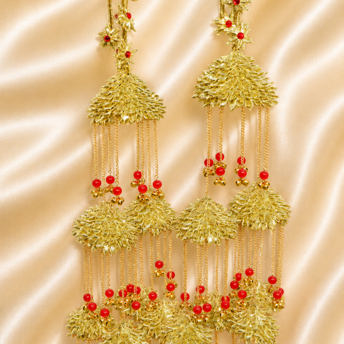 Kaleera15b 3900 kaleera15 Gota Bridal Kaleera With Red Pearls
