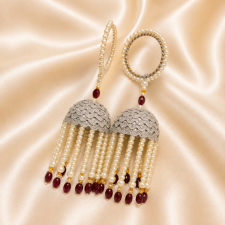 kaleera30 White Pearl Kaleera For Nikkah Brides