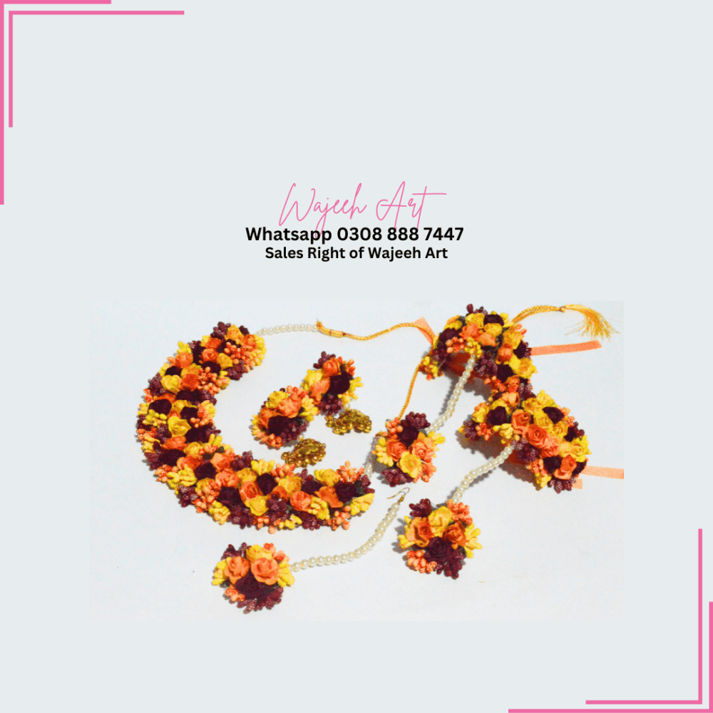 mehndi flower jewellery set