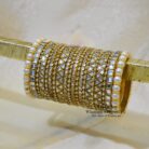 KBangle272 Golden Kundan Bangle Set