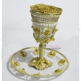 Decorative Gotta Work Dhoodh Pilai Wedding Glass