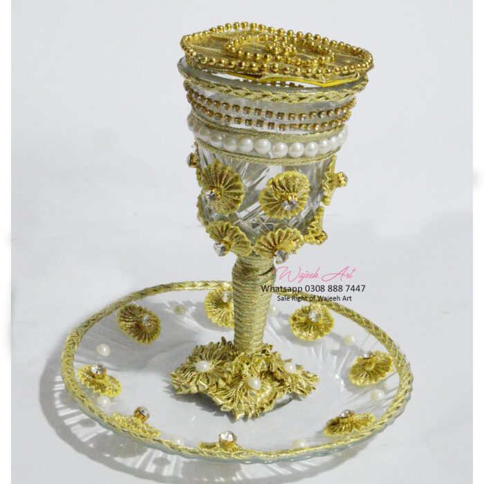 GlassTray42 Decorative Gotta Work Dhoodh Pilai Wedding Glass