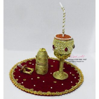 Gotta Covered Handmade Dhoodh Pilai Wedding Glass Tray