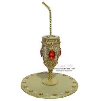 Luxury Handmade Gold Dhoodh Pilai Wedding Glass Tray