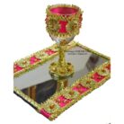 GlassTray56 Elegant Pink Gotta Decorative Dhoodh Pilai GlassTray