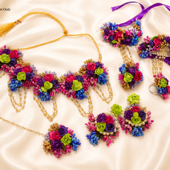 doughjewellery30 FJewel46 Multicolor Handmade Flower Jewellery Set