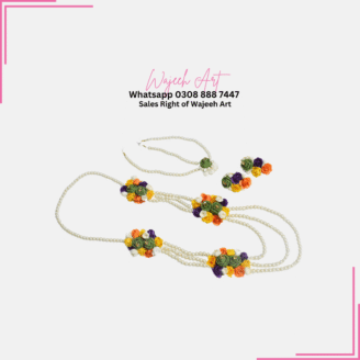 FJewel49 Handmade Multicolor Artificial Flower Jewellery Set