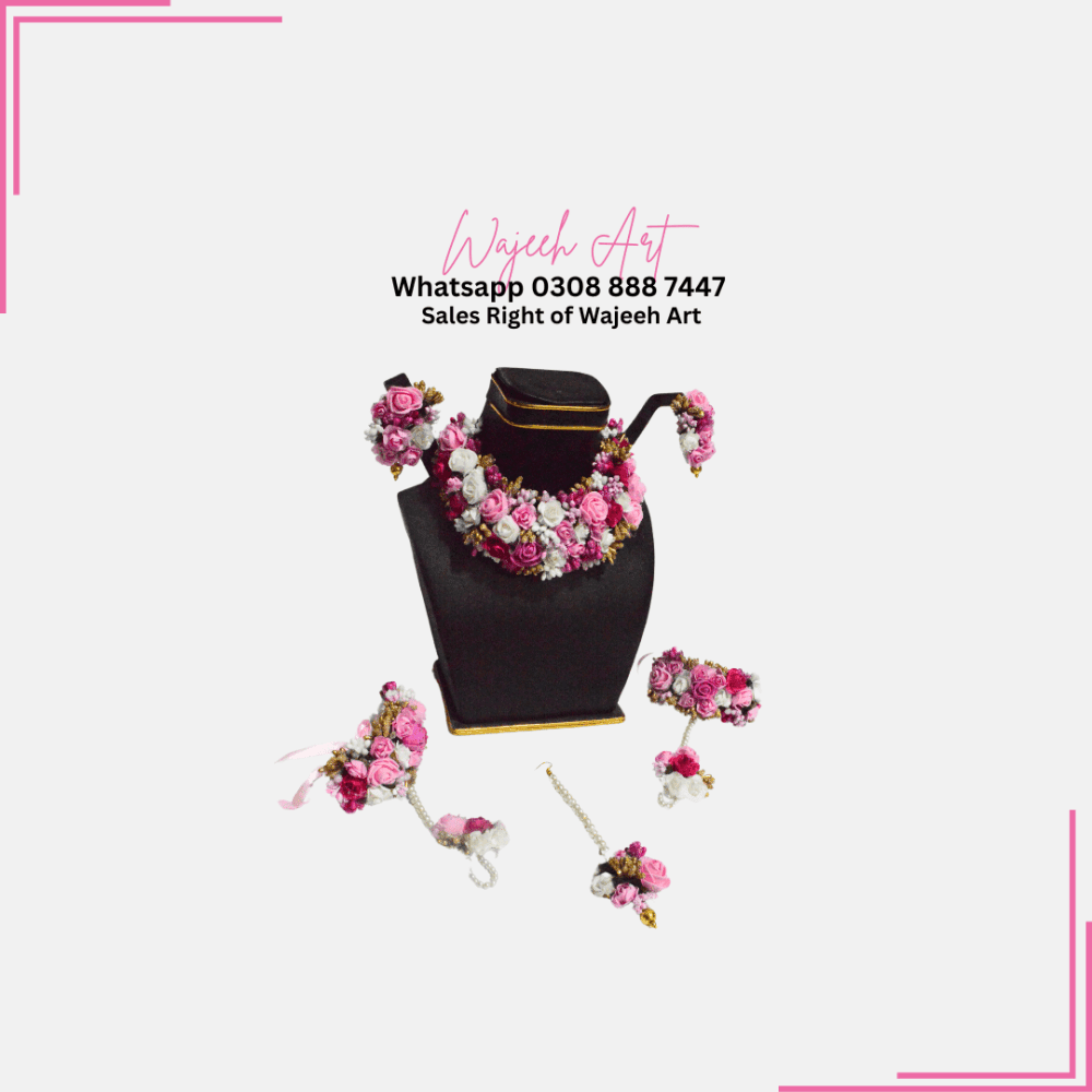 FJewel56 Bridal Handmade Flower Jewellery Set For Wedding - Image 2
