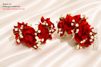 FJewel50 Handcrafted Artificial Red Rose Flower Gajra
