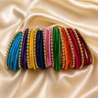 KBangle283 Multi Color Bangle Set With Pearls