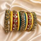 KBangle286 Three Color Kundan Bangles