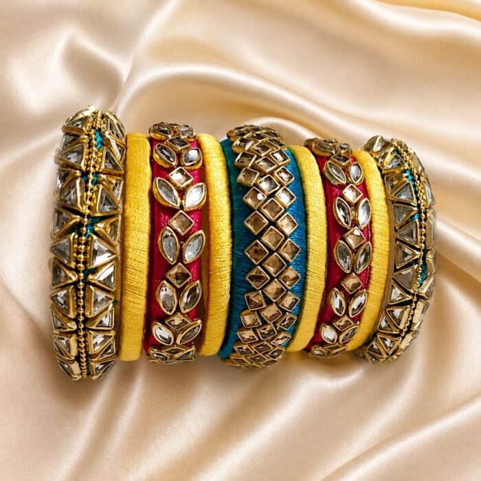 KBangle286 Three Color Kundan Bangles KBangle286 Three Color Kundan Bangles