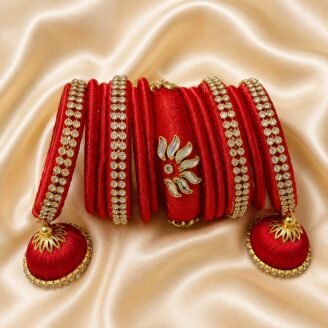 KBangle279 red bangles with tassels
