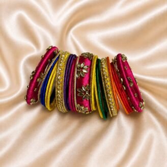 KBangle305 Satrangi Kundan Bangle Set