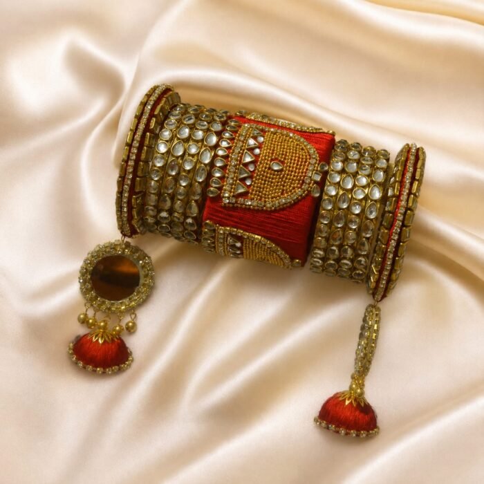 KBangle371 Special Bridal Kundan Bangle Set