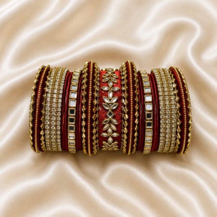 KBangle348 Bridal red kundan bangle set KBangle348 Bridal red kundan bangle set