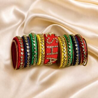 KBangle347 4 color customized name kundan bangles