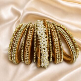 KBangle360 Brown Kundan Bangle Set