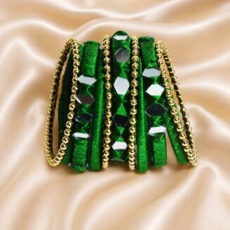 KBangle407 Leaf Green Bangle Set