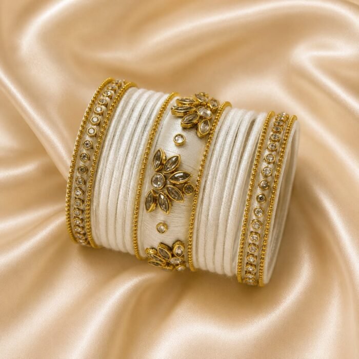 IMG-20260724-WA0148 KBangle157 Simple White Kundan Bangle Set