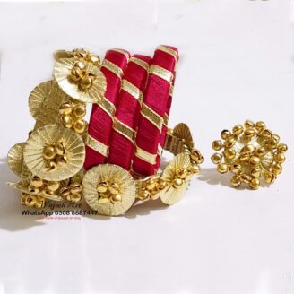 KBangle277 Red & Gold Kundan Bangles For Special Occasions.