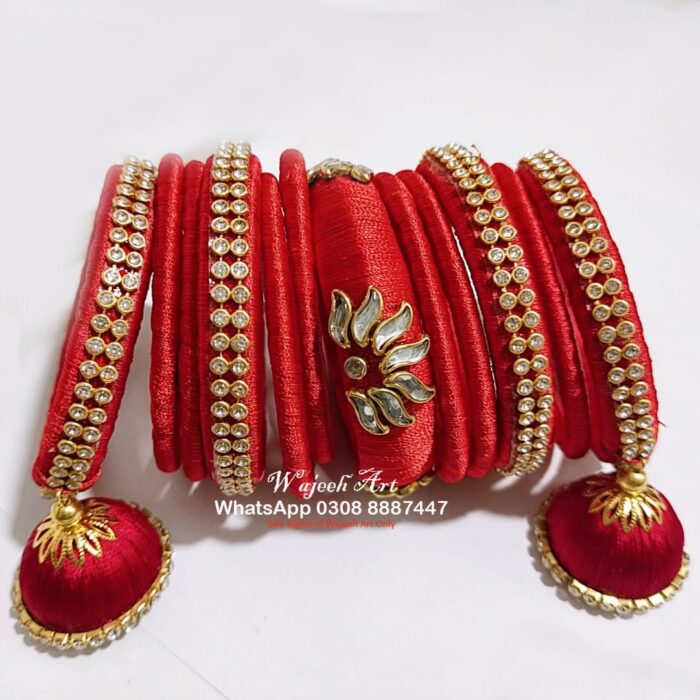 KBangle279 red bangles with tassels