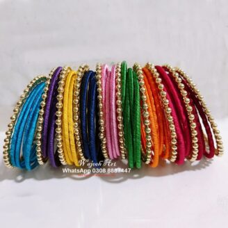 KBangle283 Multi Color Bangle Set With Pearls