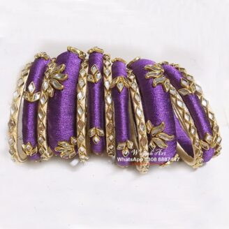 KBangle284 Voilet Kundan Bangle Set