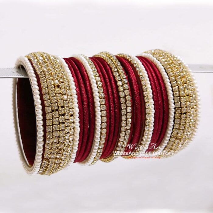 KBangle285 Maroon Bangles Set