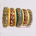 KBangle286 Three Color Kundan Bangles
