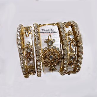 KBangle297 6 pcs of White Kudan bangles