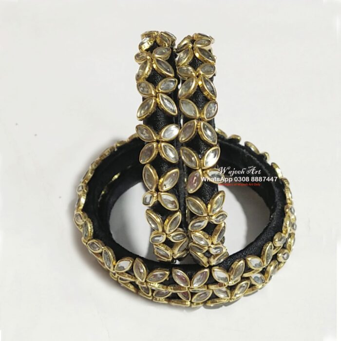 Trio of Black Kundan Bangle