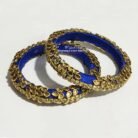 KBangle303 Pair of Royal Blue Kundan Bangles